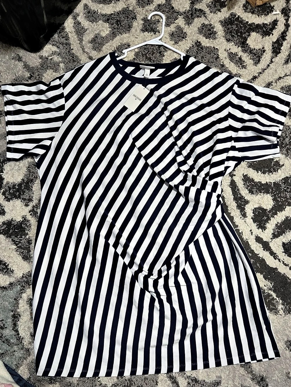 Rosie Assoulin Striped Dress in Blue & White Size 4x NWT